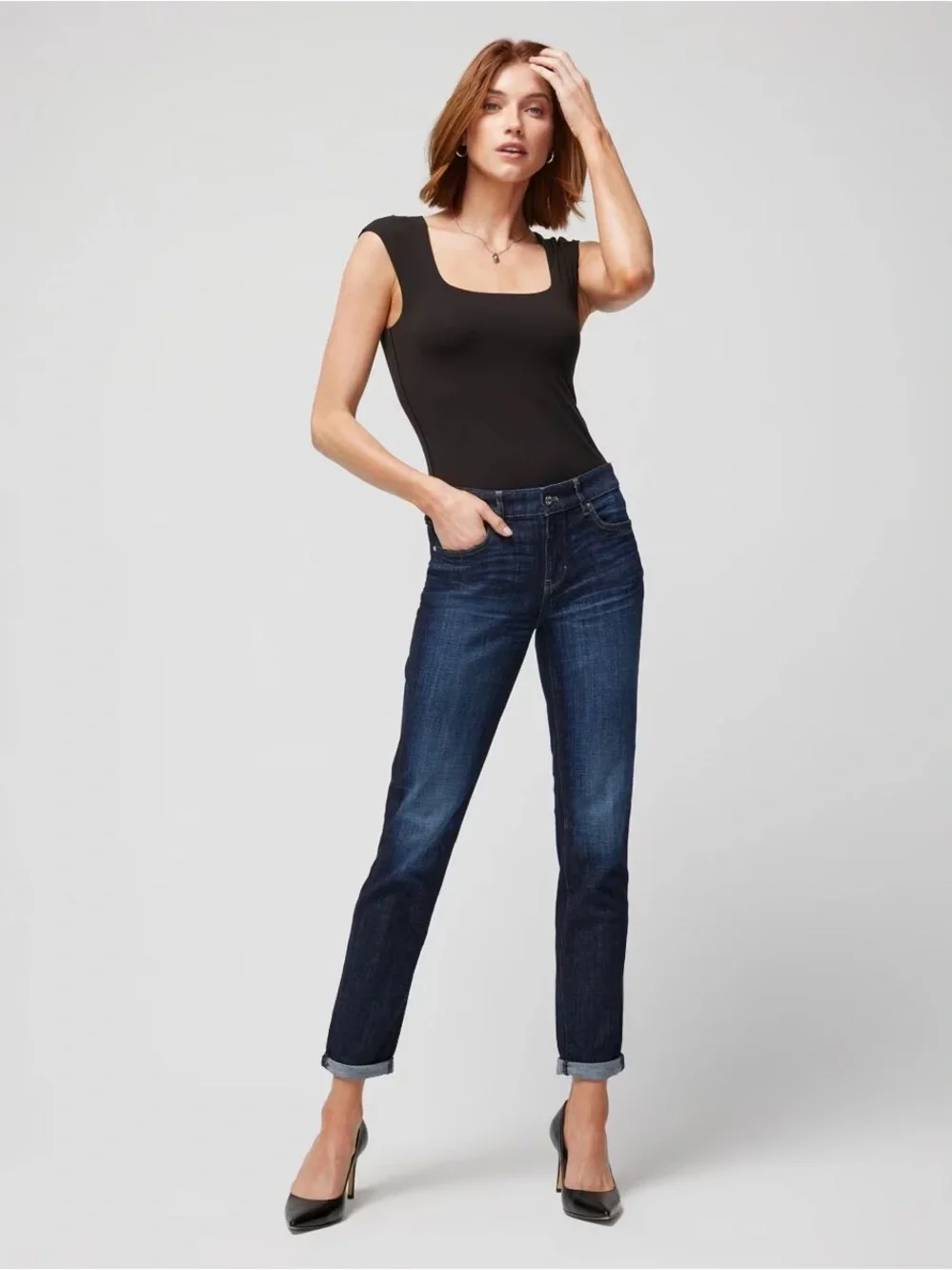 WHBM Everyday Soft Girlfriend Mid Rise Jean